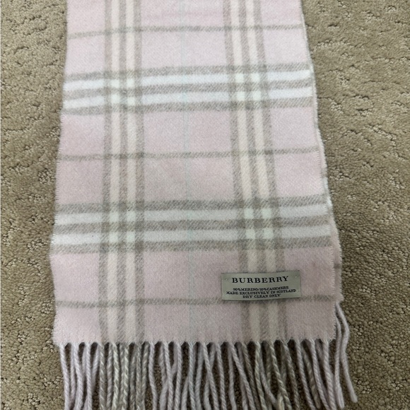 Girls Pink Burberry Scarf - Picture 6 of 6